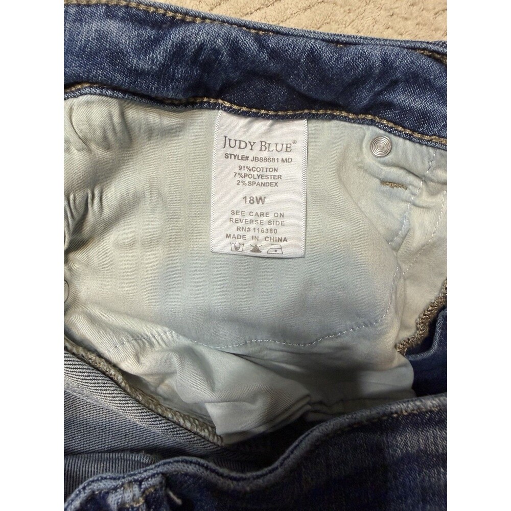 Judy Blue Women's Flare Blue Denim Jeans Plus Size 18W Stretch Medium Wash - Picture 5 of 9